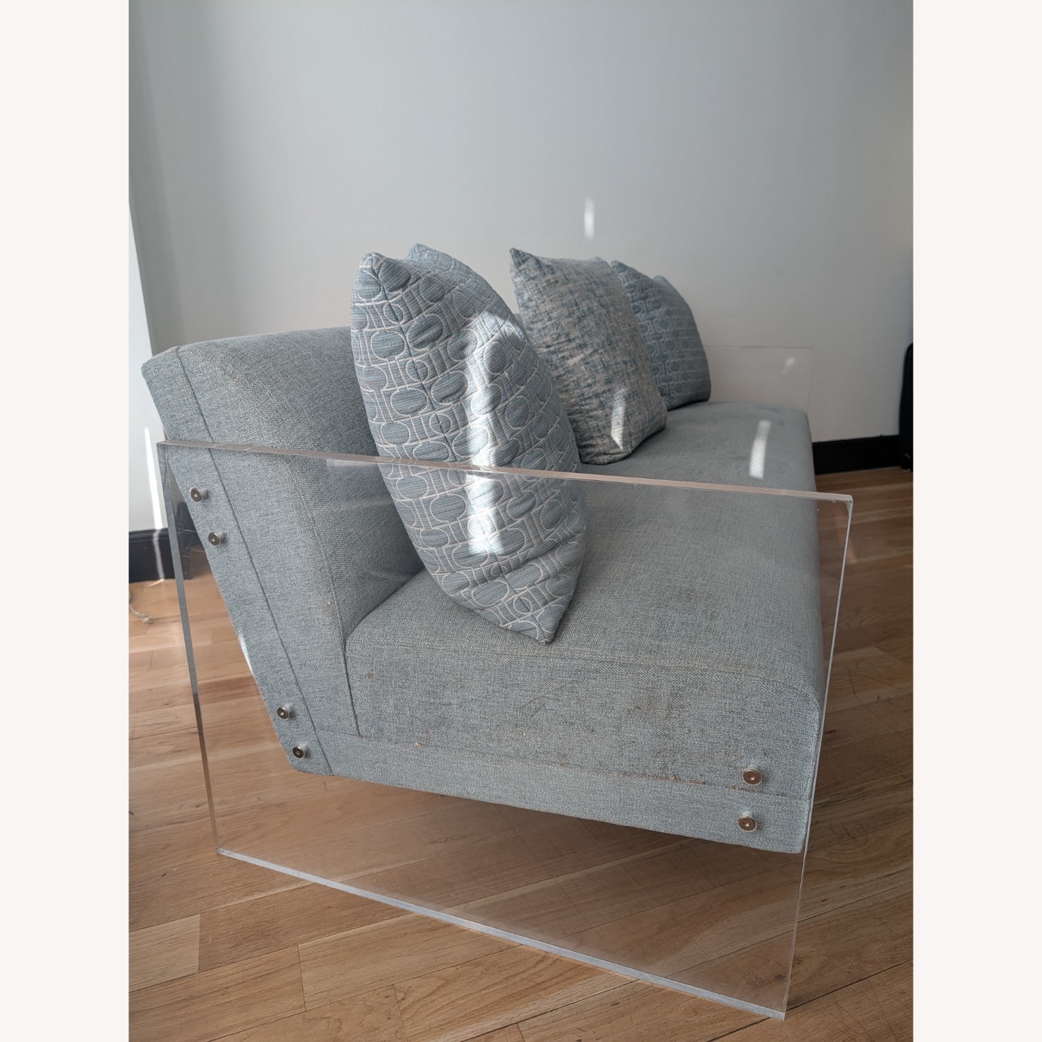Bernhardt Lucite Sofa with Pillows - image-3