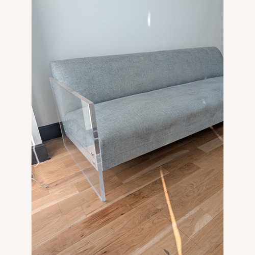 Used Bernhardt Lucite Sofa with Pillows for sale on AptDeco