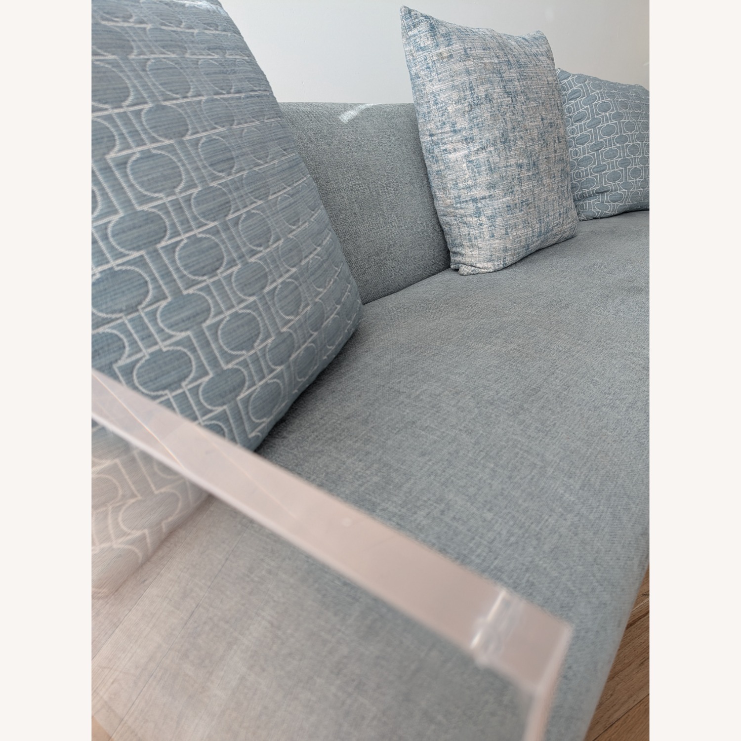 Bernhardt Lucite Sofa with Pillows - image-5