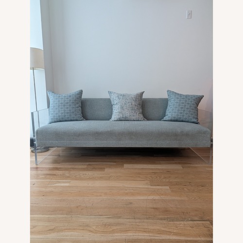 Used Bernhardt Lucite Sofa with Pillows for sale on AptDeco