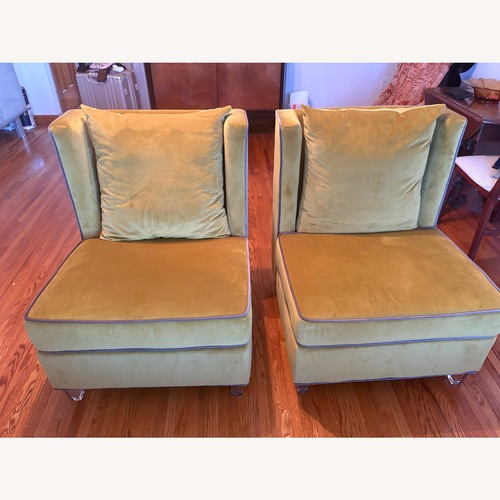 Used Green Fabric Accent Chairs for sale on AptDeco