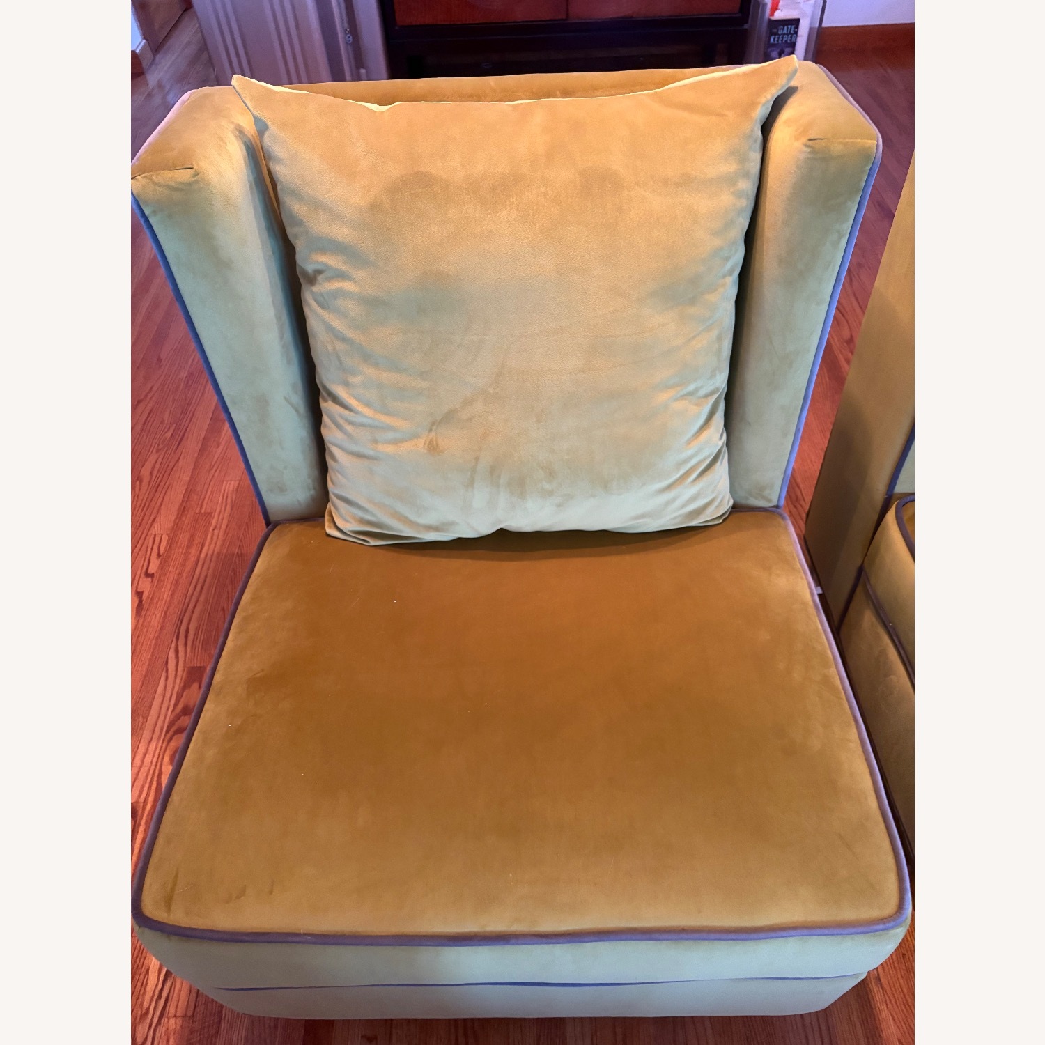 Green Fabric Accent Chairs - image-1