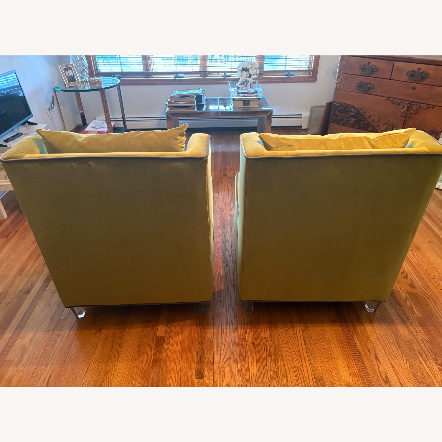 Green Fabric Accent Chairs - image-3