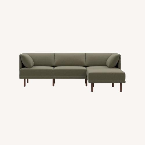 Used Burrow Range Green Fabric 3+ Piece Sectional for sale on AptDeco