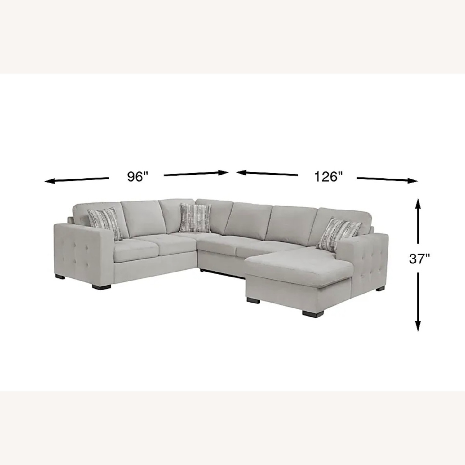 Rooms To Go Angelino Heights Light Gray 3+ Piece Sectional - image-4