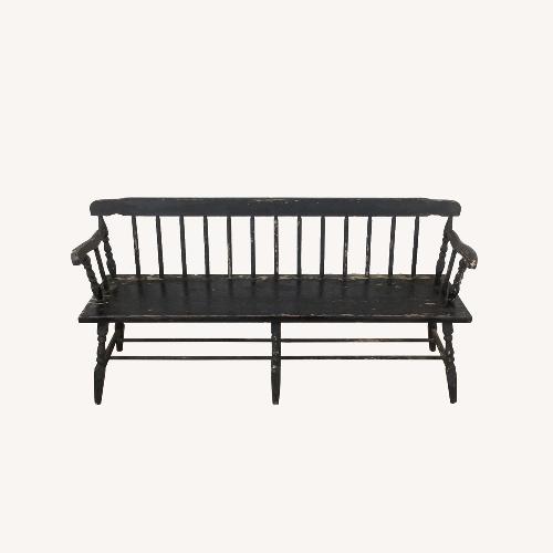 Used Antique Black Painted Deacons Bench for sale on AptDeco
