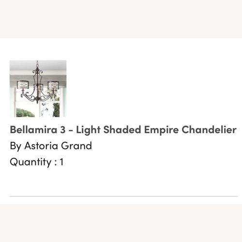 Used Bella Mira Light Shaded Empire Chandelier  for sale on AptDeco