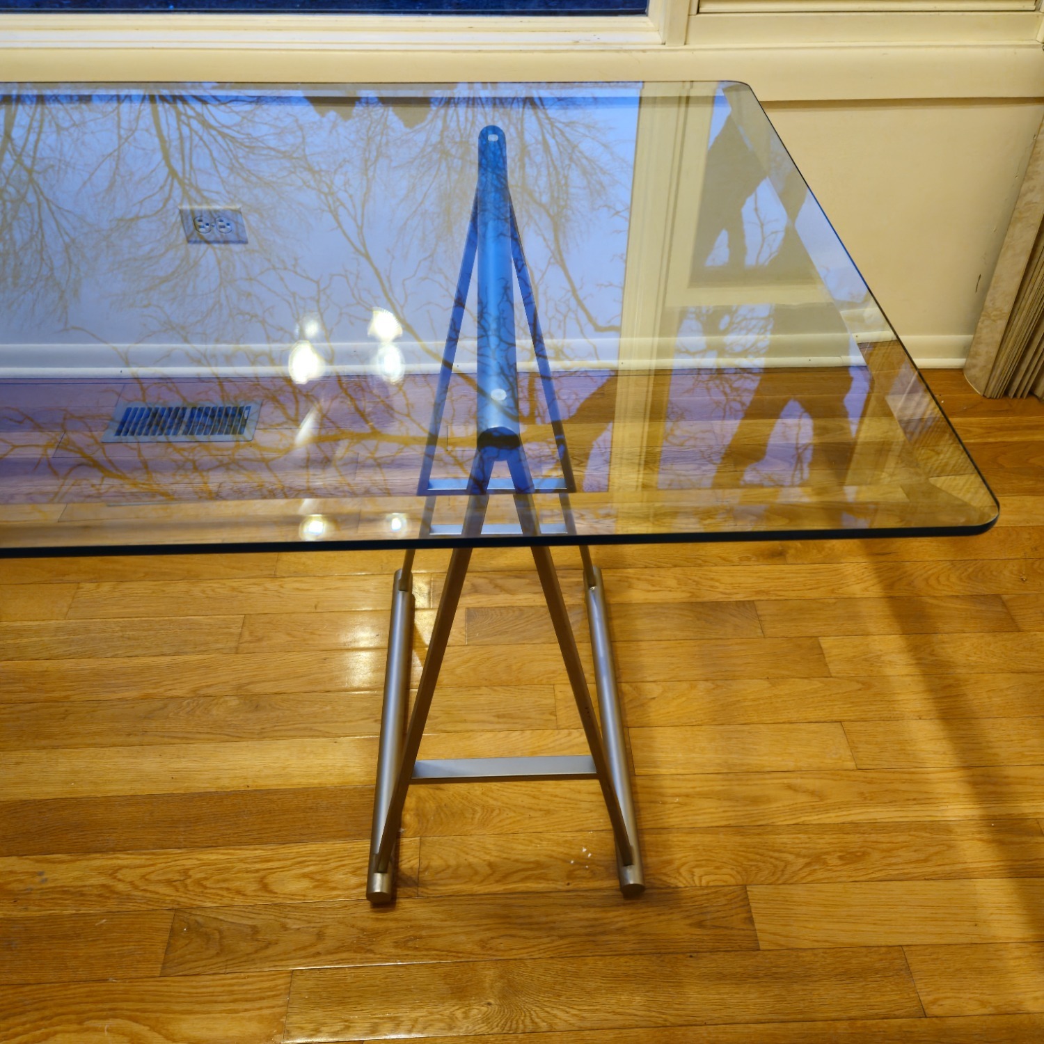 Vintage Glass Top Saw Horse Table/Desk  - image-5