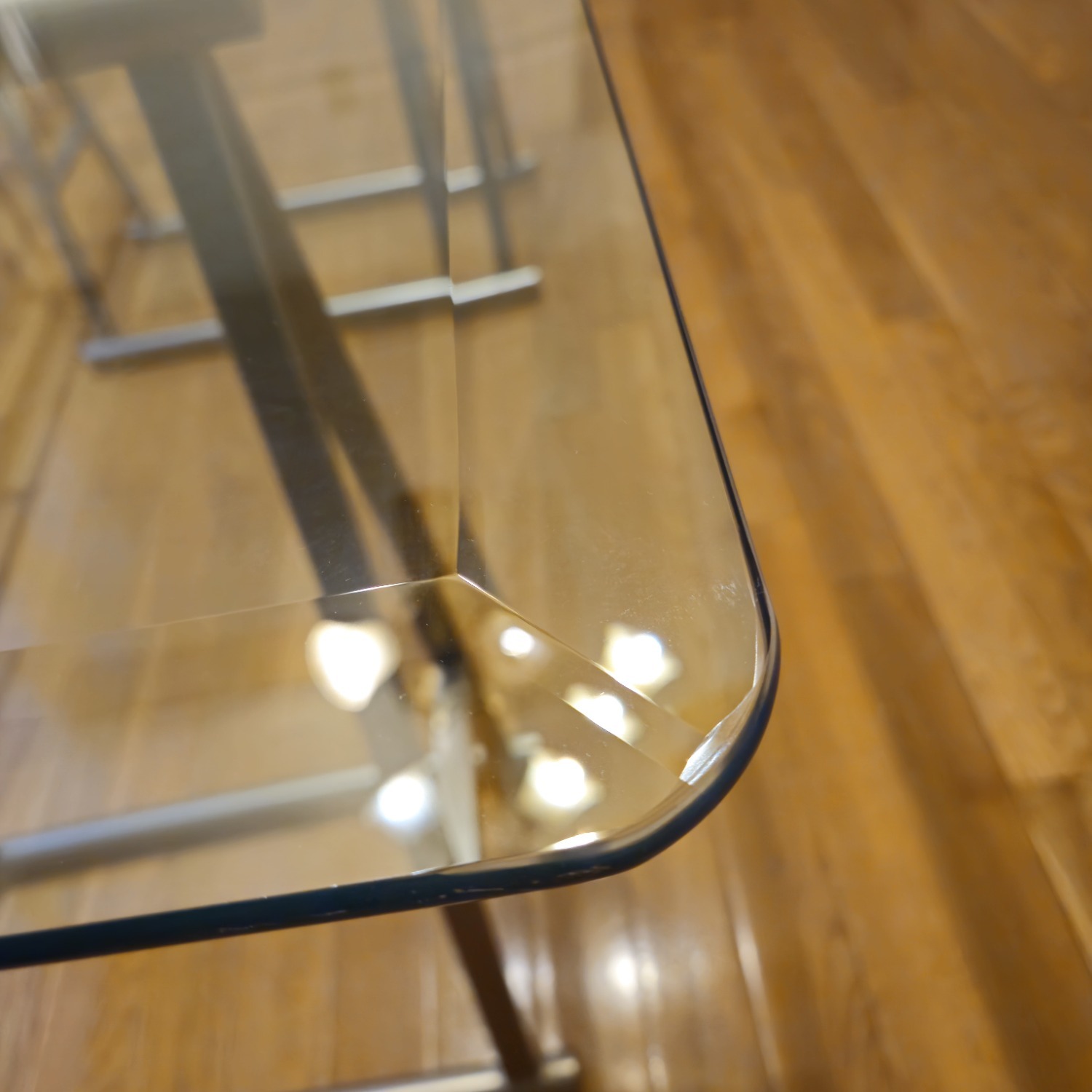 Vintage Glass Top Saw Horse Table/Desk  - image-3