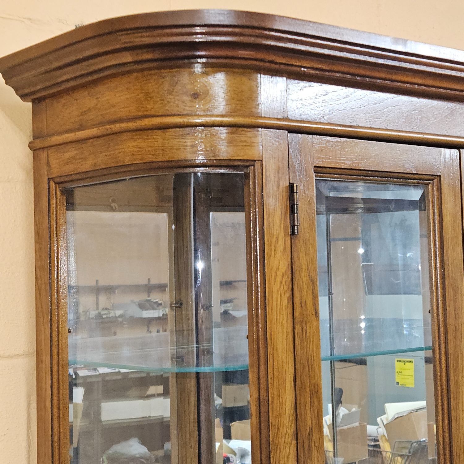 Pulaski Hardwood Curved Glass Mirror Curio Cabinet - image-6