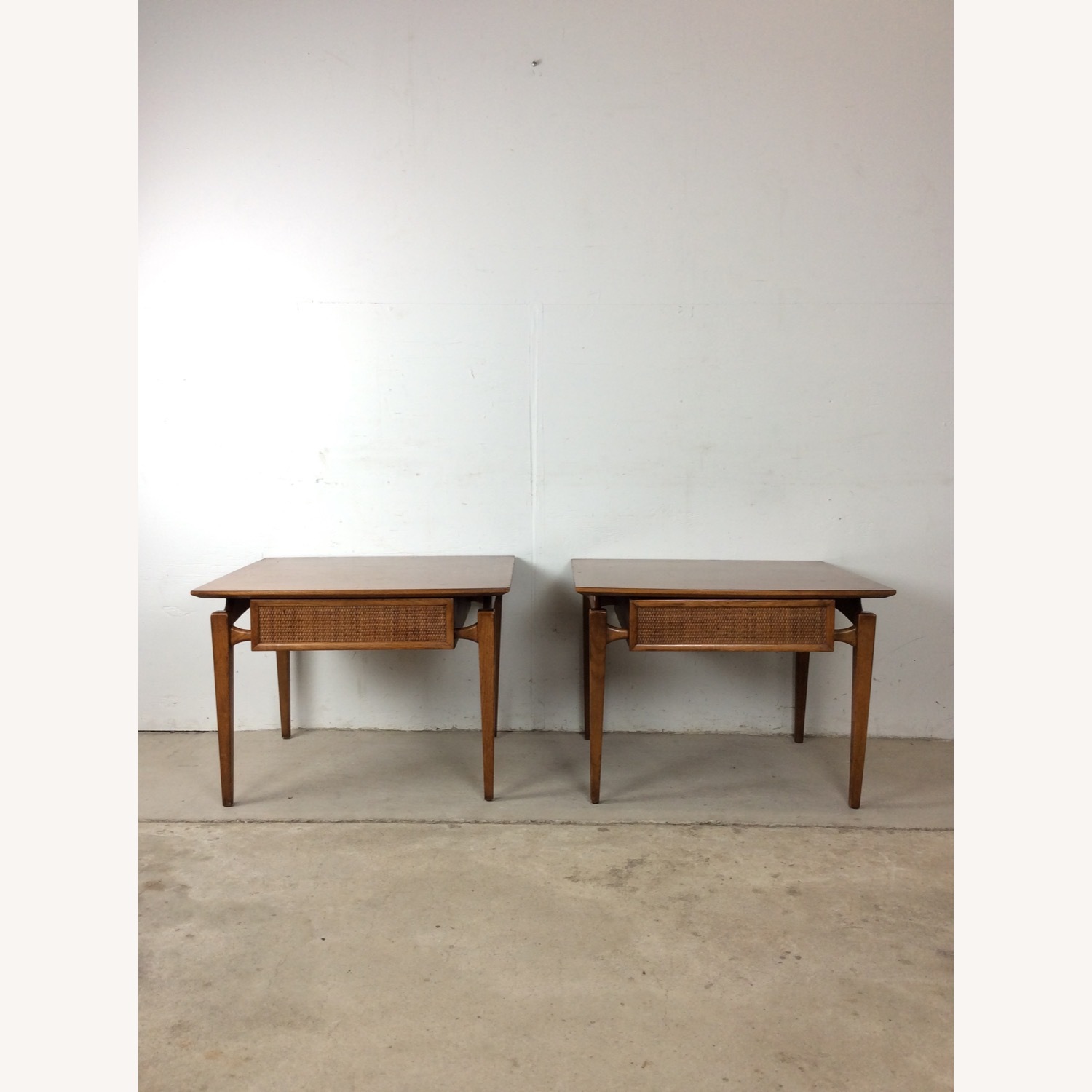 Pair MCM End Tables with Drawer by Lane Furniture - image-2