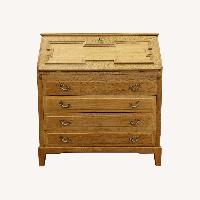 Vintage Danish Oak Secretary Desk