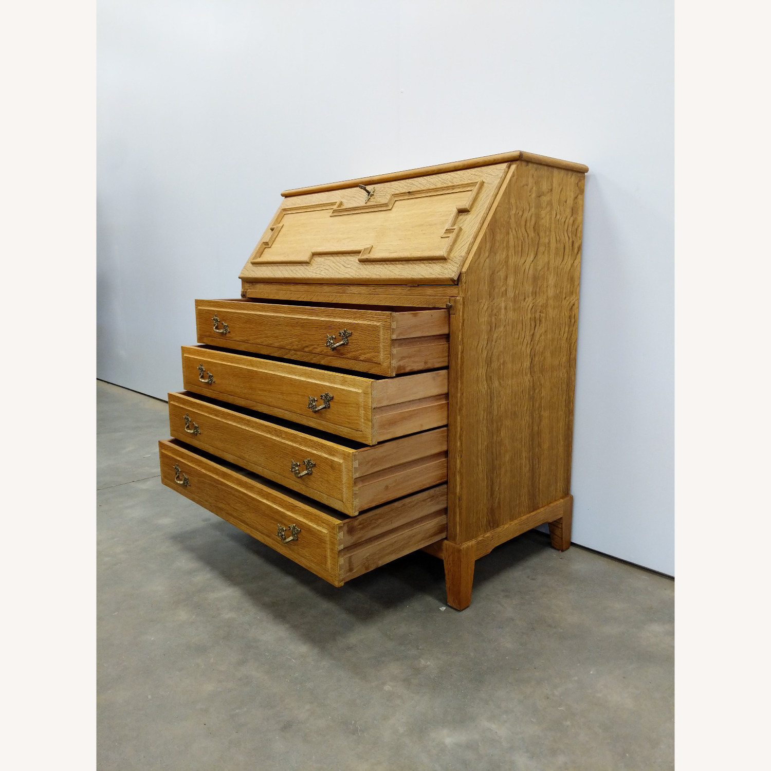 Vintage Danish Oak Secretary Desk - image-2