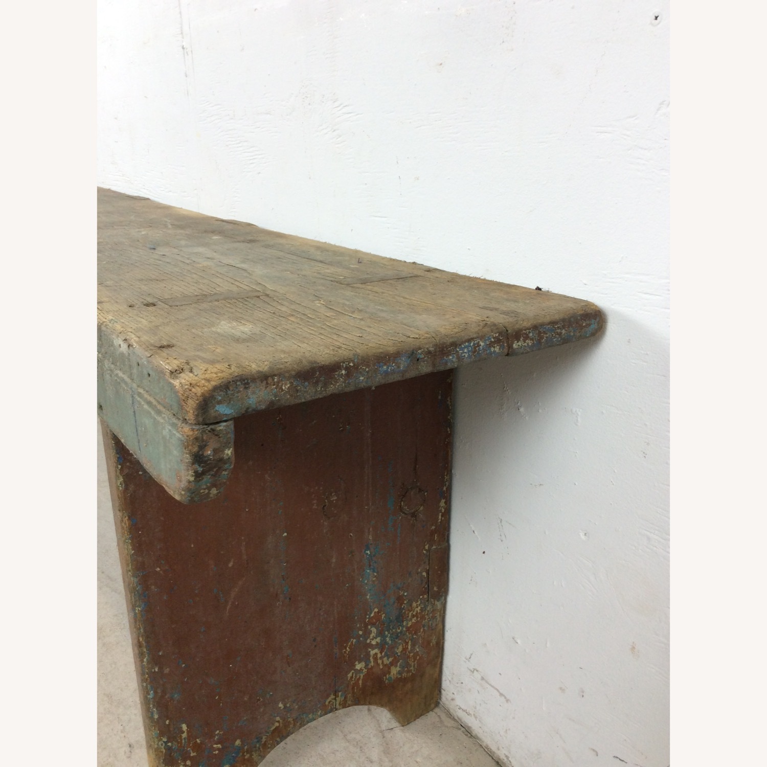 Antique Primitive Farmhouse Wood Bench  - image-13