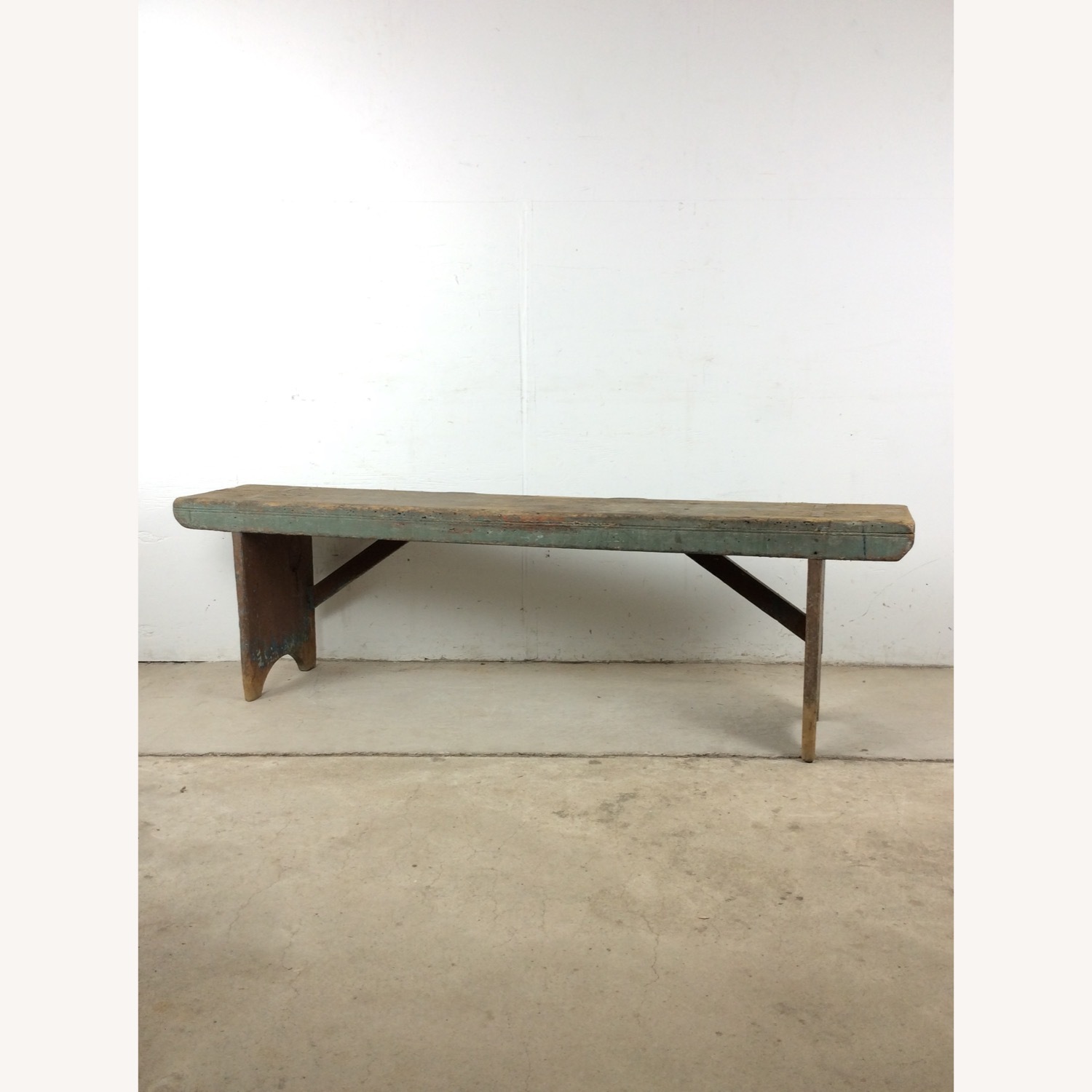Antique Primitive Farmhouse Wood Bench  - image-20