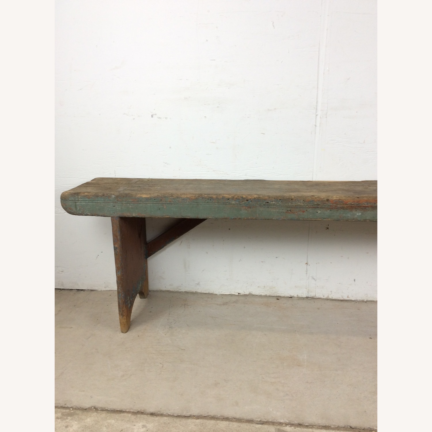 Antique Primitive Farmhouse Wood Bench  - image-4