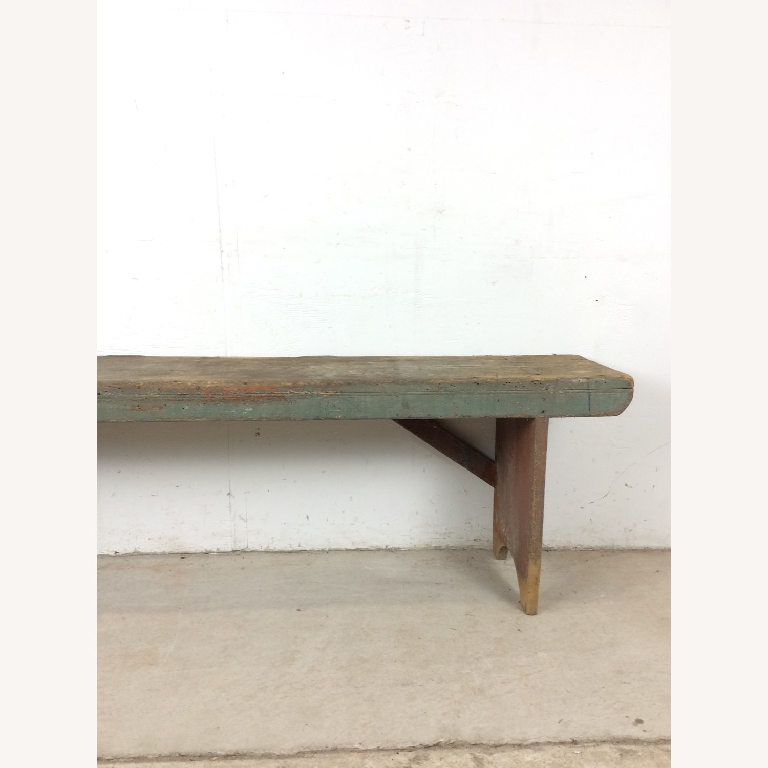 Antique Primitive Farmhouse Wood Bench  - image-5