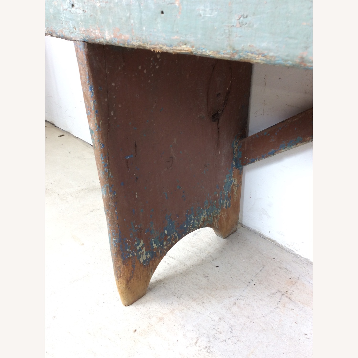 Antique Primitive Farmhouse Wood Bench  - image-9