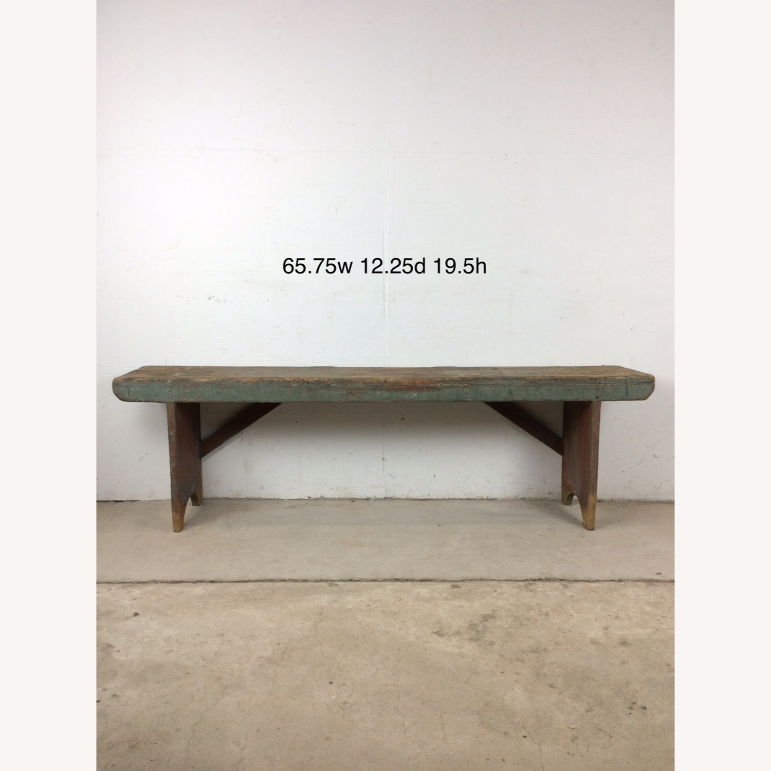 Antique Primitive Farmhouse Wood Bench  - image-21