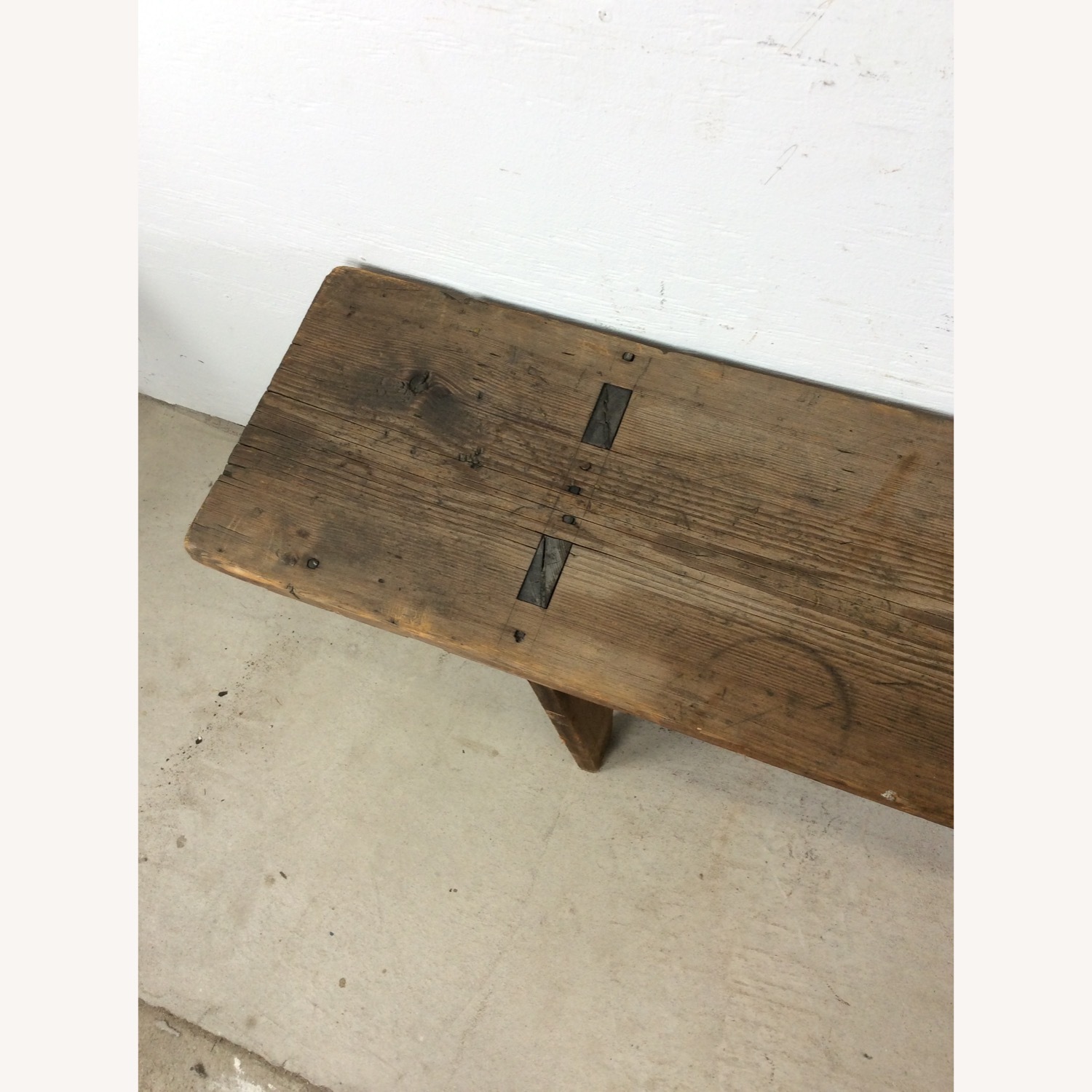 Antique Farmhouse Bench with Tongue & Groove - image-6
