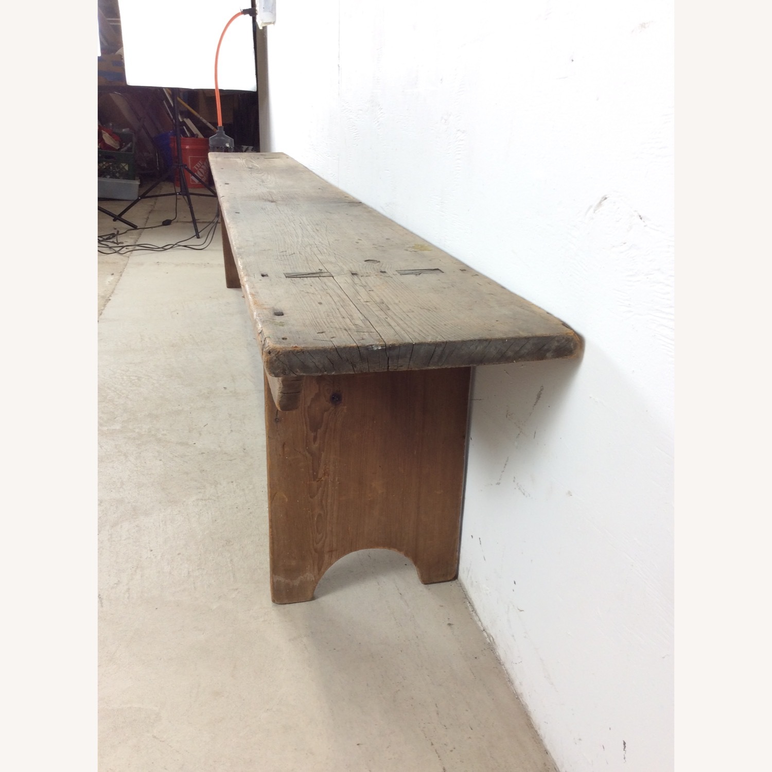 Antique Farmhouse Bench with Tongue & Groove - image-11