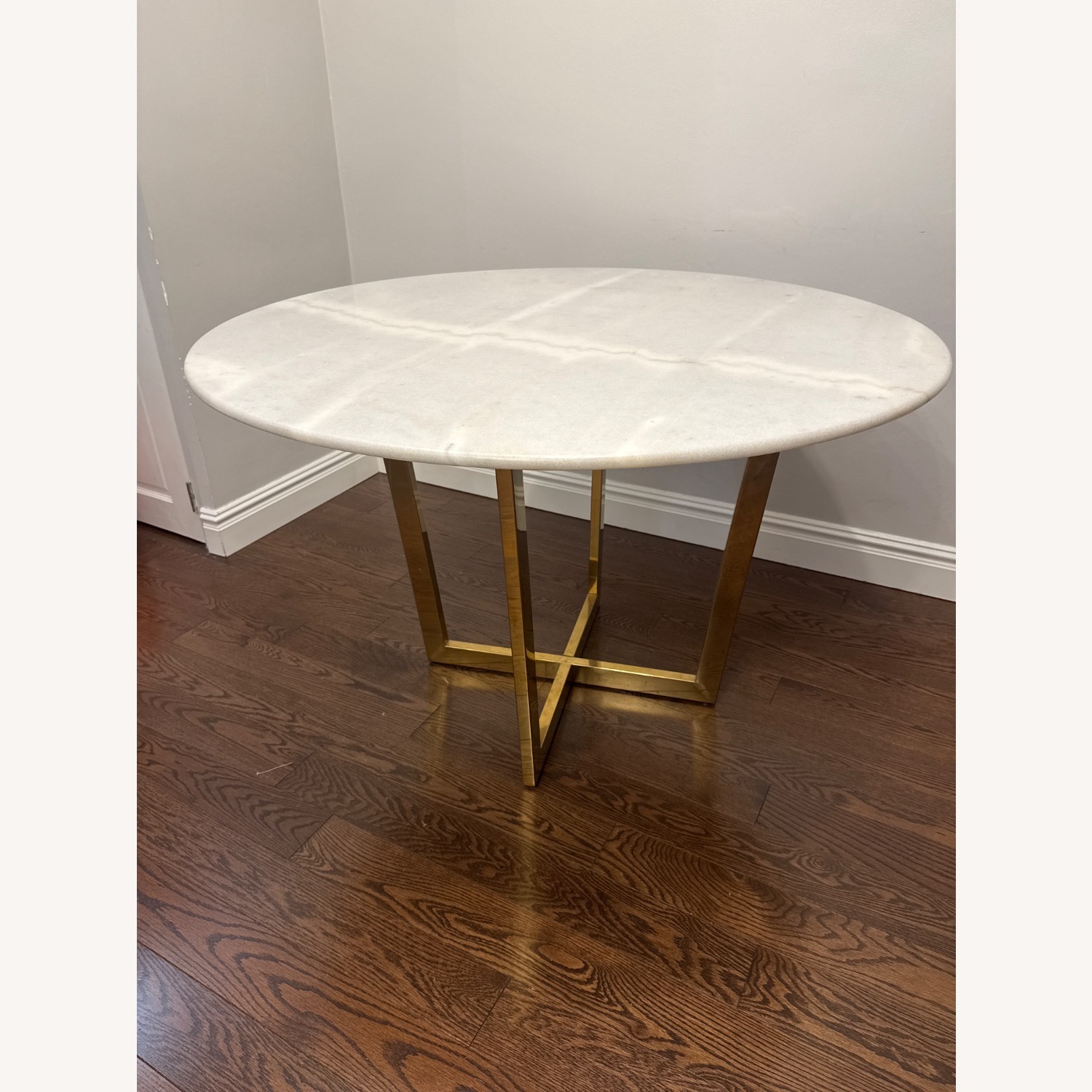 Bed Bath & Beyond White Marble Dining Table - image-3
