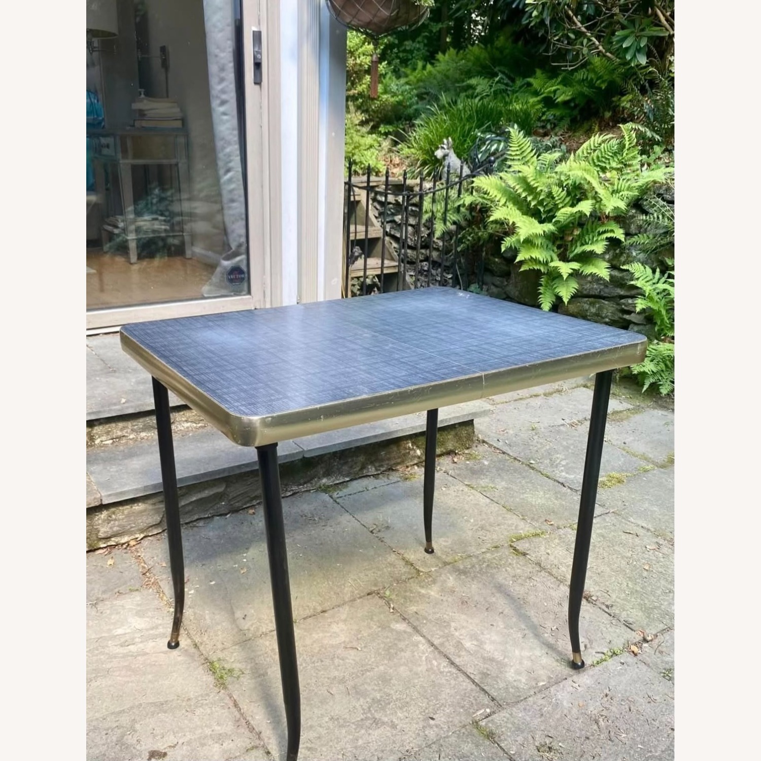 Vintage Table Extendible Leaf + Gold Accents - image-8