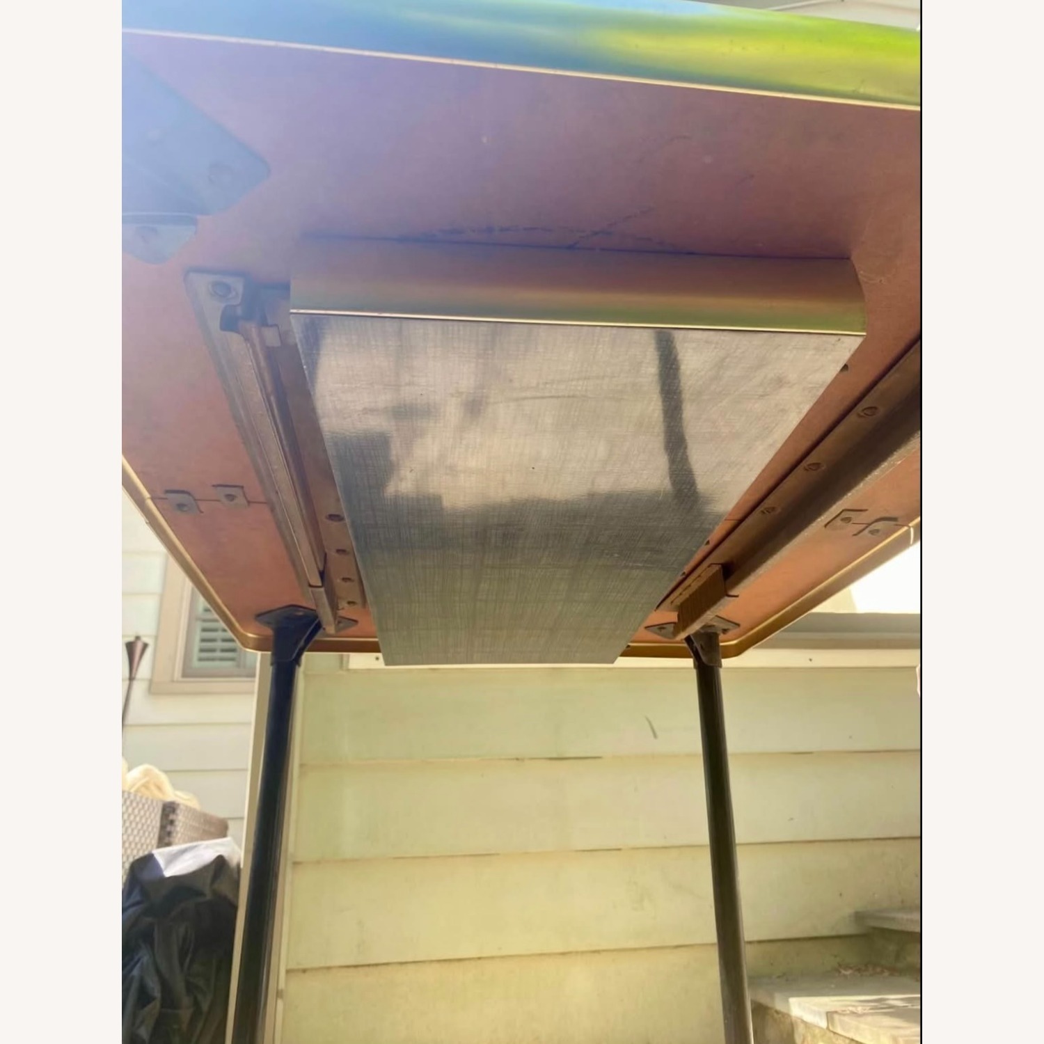 Vintage Table Extendible Leaf + Gold Accents - image-3