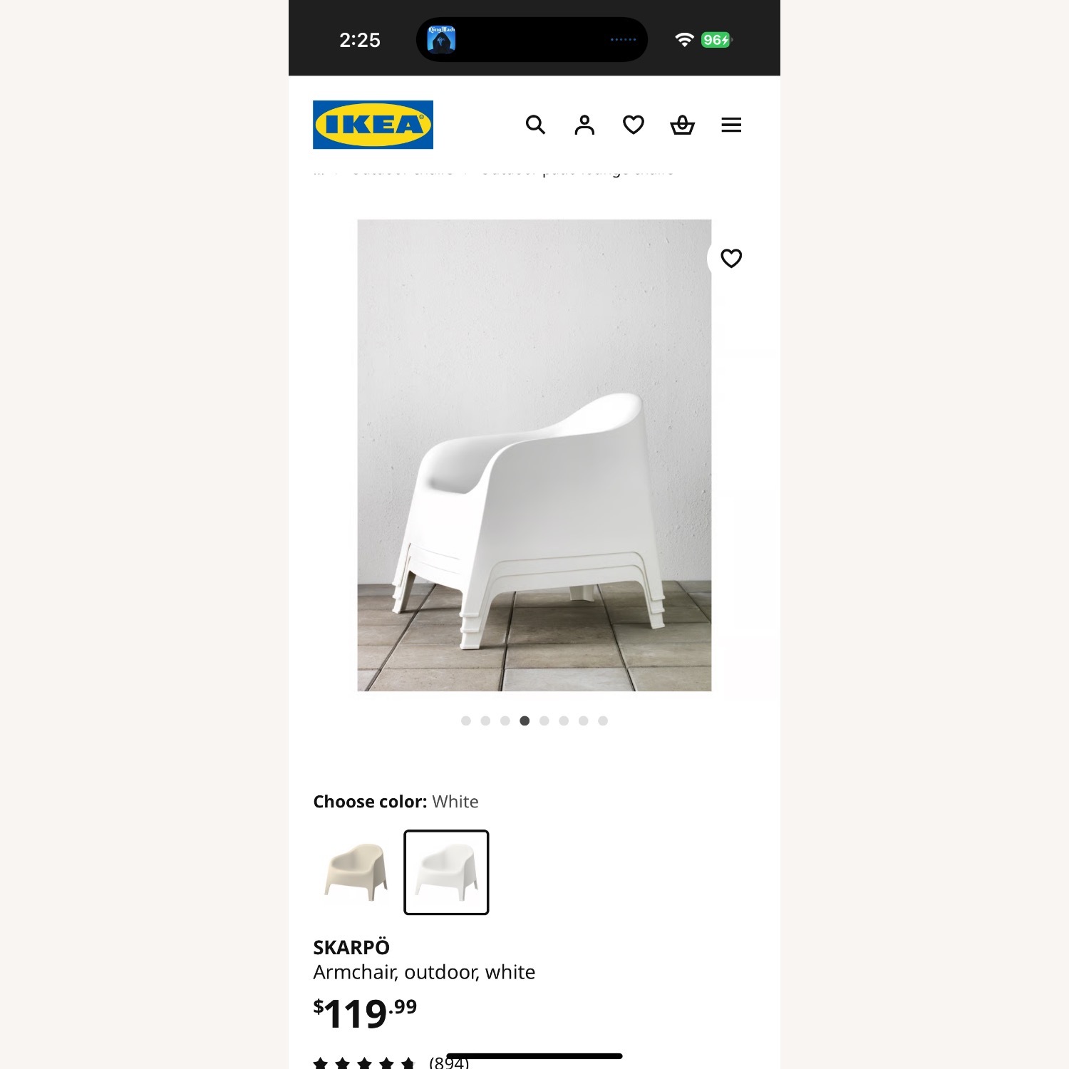IKEA SKARPÖ White Plastic Accent Chairs - image-2