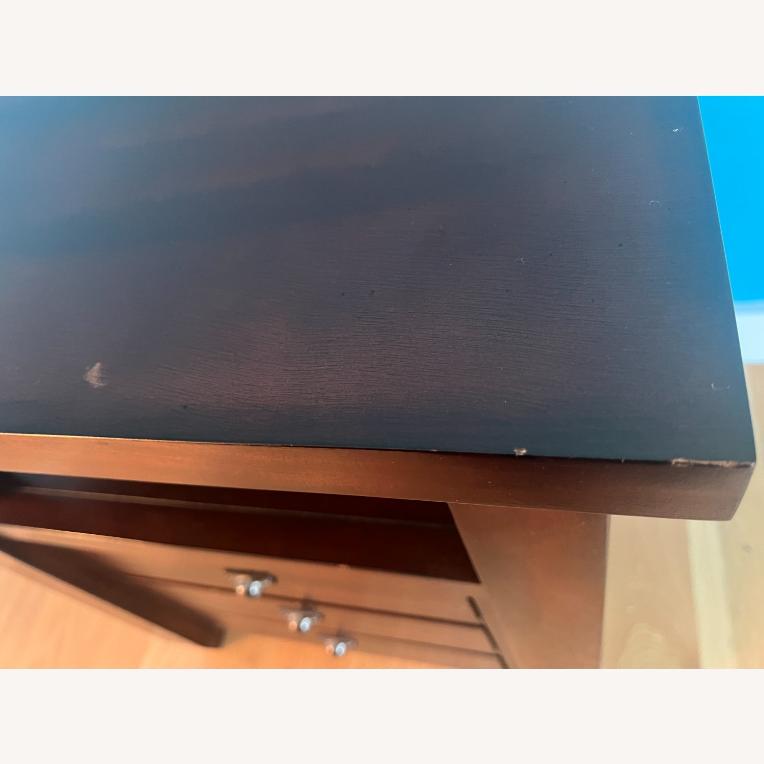 Crate & Barrel Dark Brown Wood Side Table - image-6