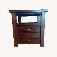 Crate & Barrel Dark Brown Wood Side Table