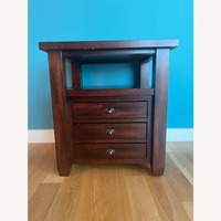 Crate & Barrel Dark Brown Wood Side Table