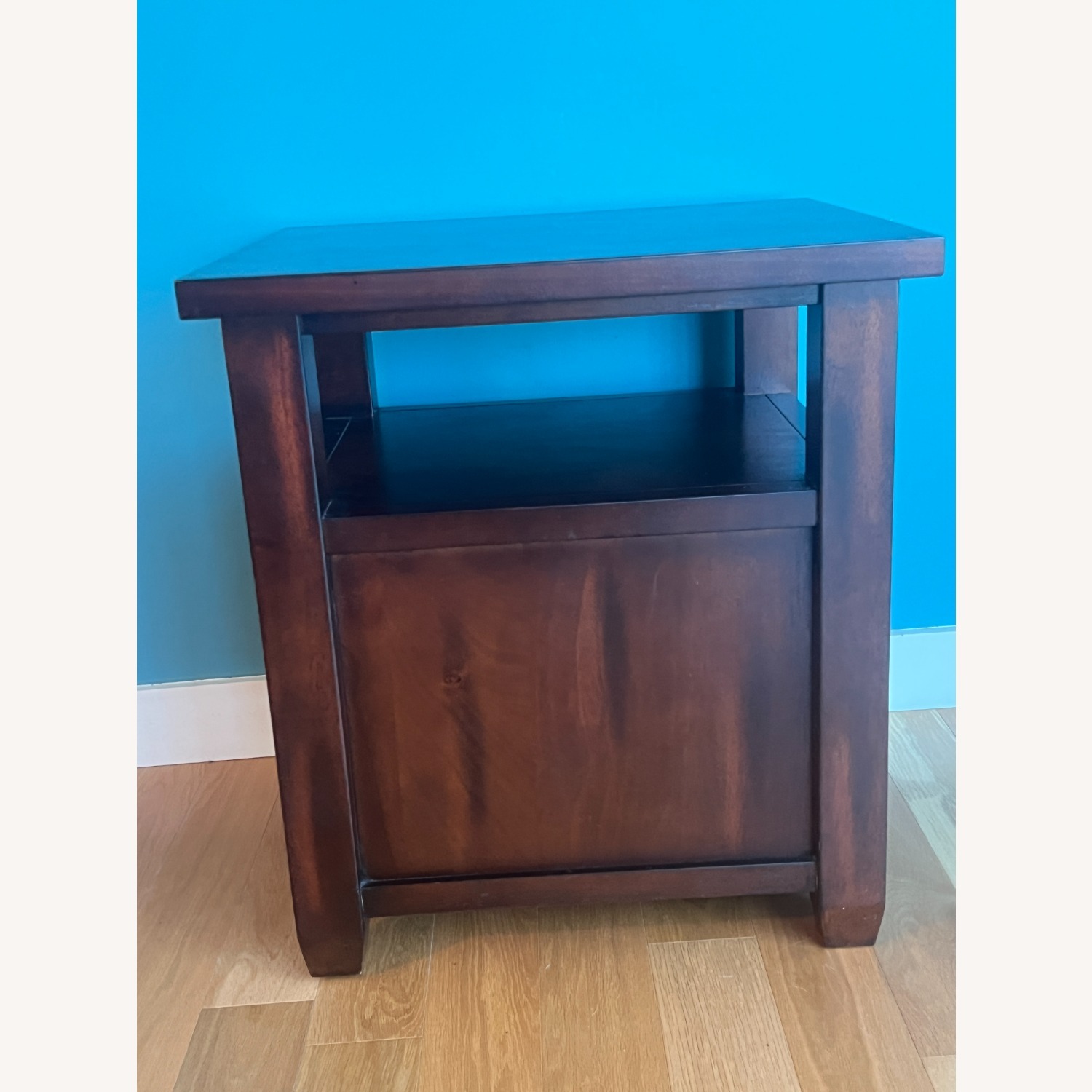 Crate & Barrel Dark Brown Wood Side Table - image-3