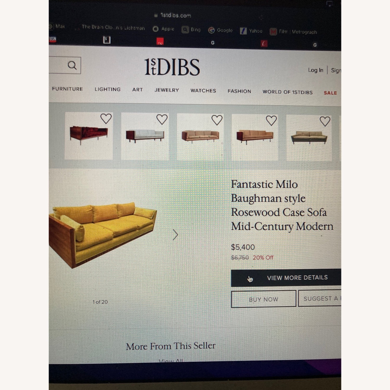  1961 Milo Baughman Rosewood Case Sofa - image-2