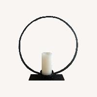 Pottery Barn Black Metal Candle Holders