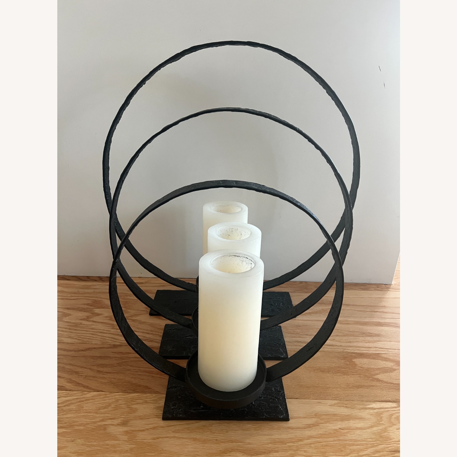 Pottery Barn Black Metal Candle Holders - image-2