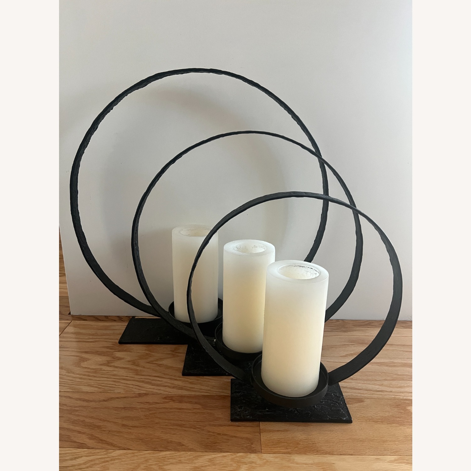 Pottery Barn Black Metal Candle Holders - image-5