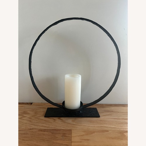 Used Pottery Barn Black Metal Candle Holders for sale on AptDeco