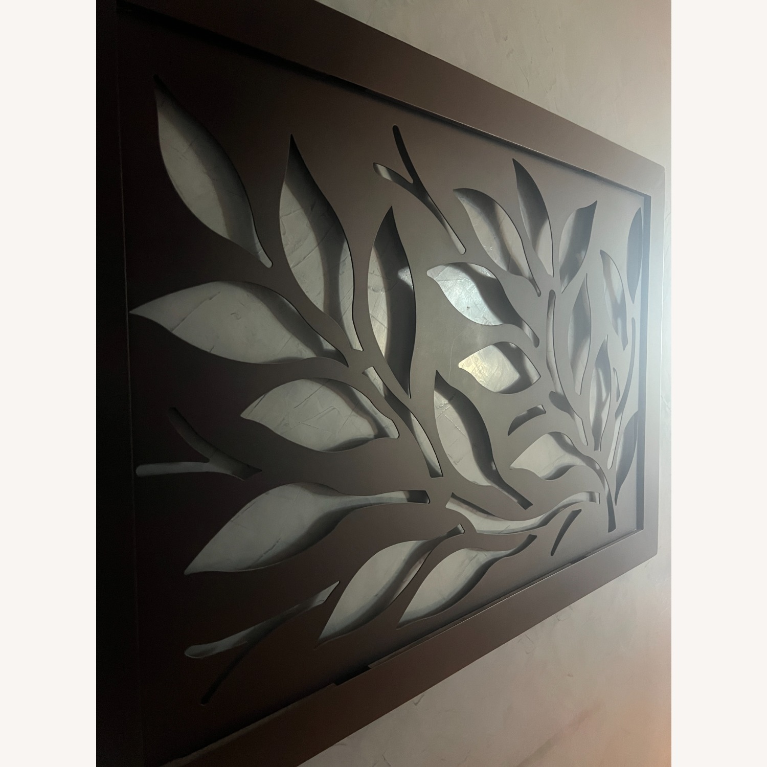 Dark Brown Metal Leaves Wall Decor - image-4