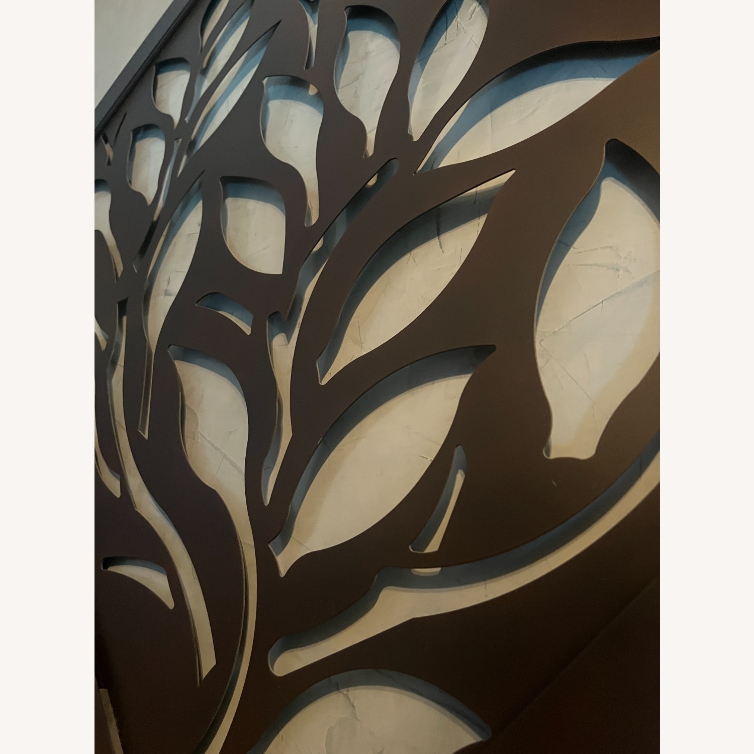 Dark Brown Metal Leaves Wall Decor - image-3