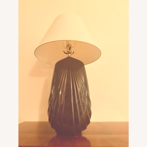 Used Very large 80s Art Deco Revival Black Ceramic Lamp for sale on AptDeco