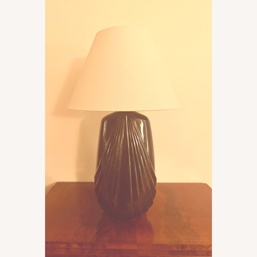 Used Very large 80s Art Deco Revival Black Ceramic Lamp for sale on AptDeco