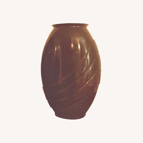 Used Pair Black Ceramic 80s Art Deco Vases for sale on AptDeco