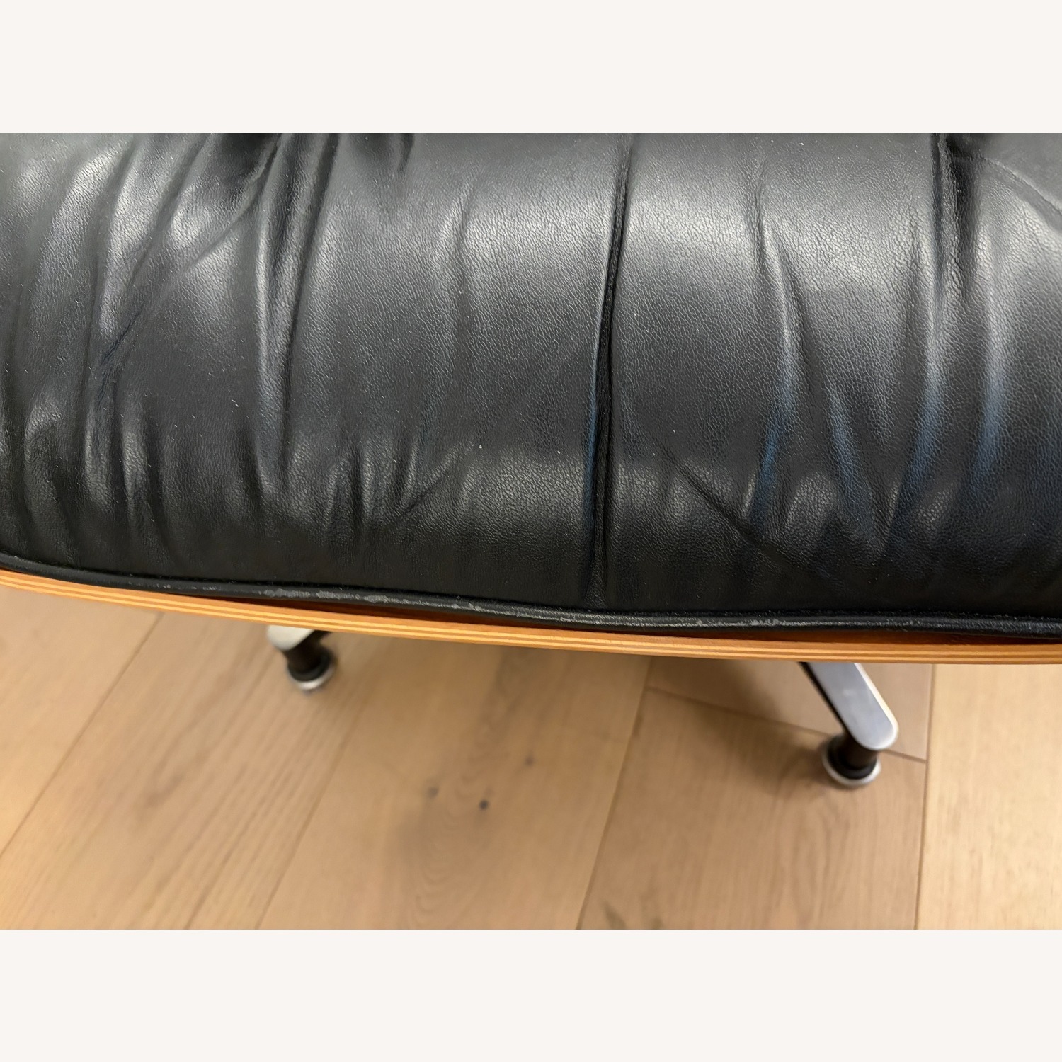 Herman Miller Black Leather Accent Chair in Walnut - image-9