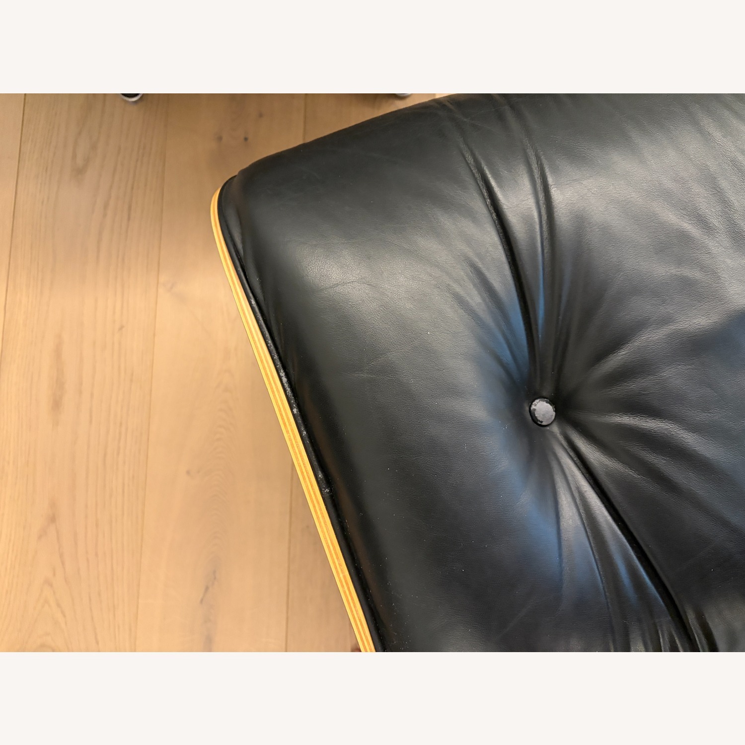 Herman Miller Black Leather Accent Chair in Walnut - image-8