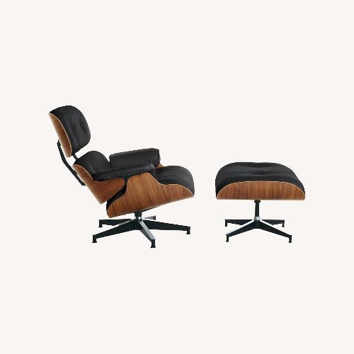 Used Herman Miller Black Leather Accent Chair in Walnut for sale on AptDeco