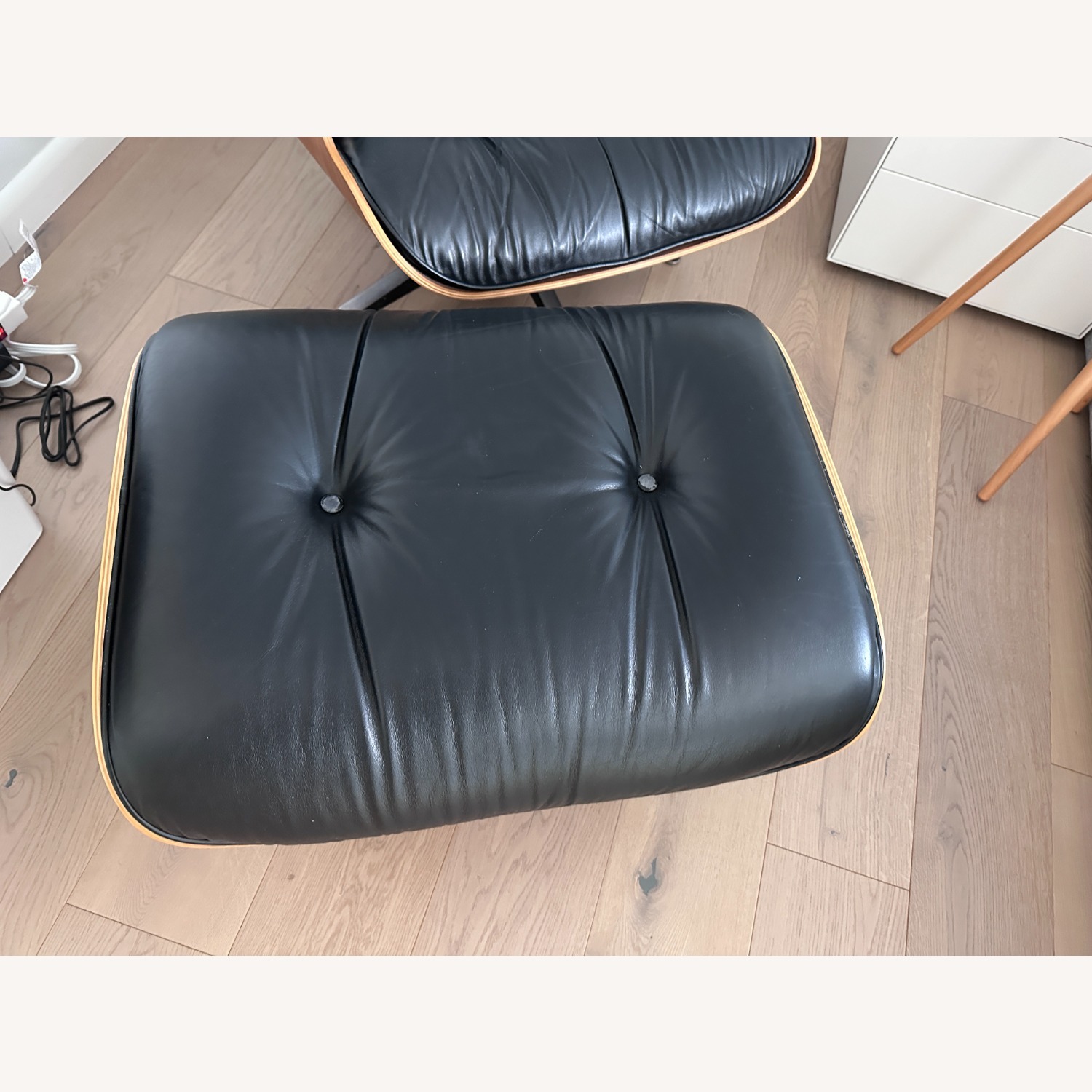 Herman Miller Black Leather Accent Chair in Walnut - image-5