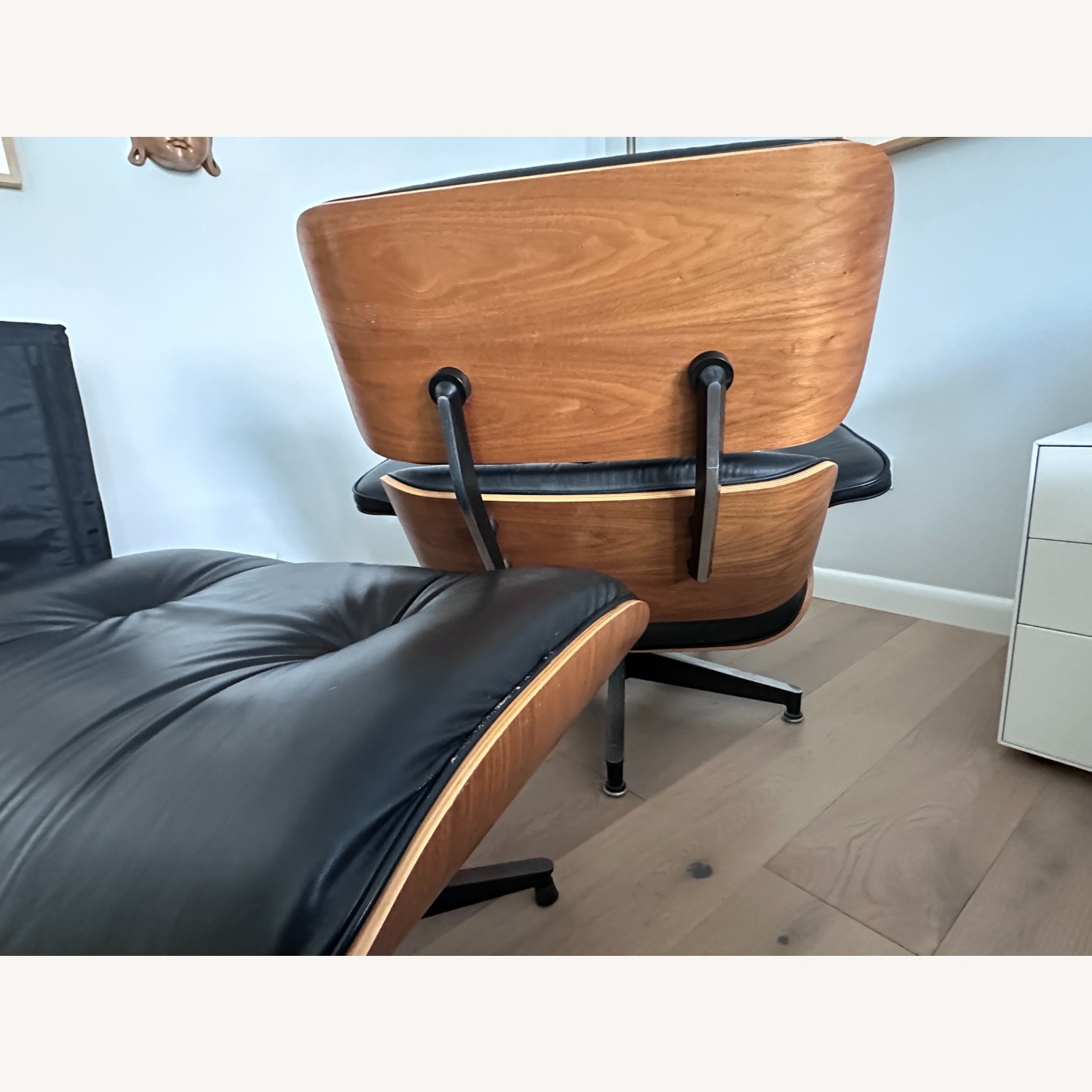 Herman Miller Black Leather Accent Chair in Walnut - image-3