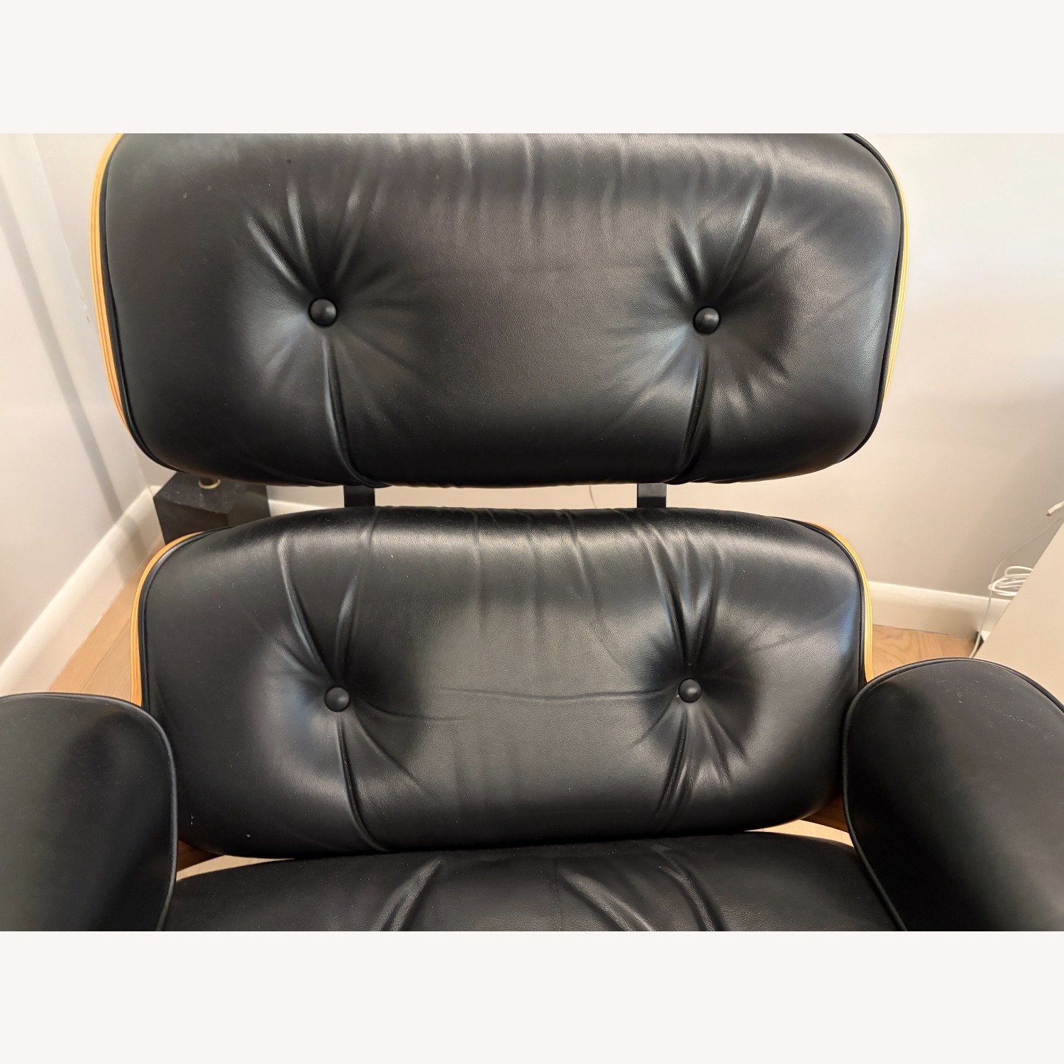 Herman Miller Black Leather Accent Chair in Walnut - image-13