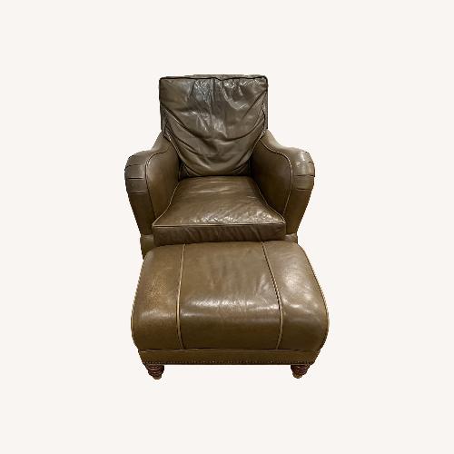 Used Whl Collection Craftsman Green Leather Armchair for sale on AptDeco